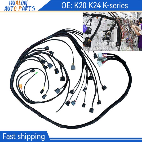 K20 K24 K-Series Tucked Engine Wiring Harness Fit for Honda Acura K-Swap CRX EK EG for 02-04 RSX Type S for 02-04 RSX Base
