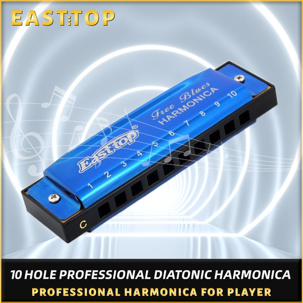 East top Harmonica 10 Hole 20 Tone Diatonic Blues Harmonica Mouth Organ for Kids,Player,Beginner,Birthday Gift