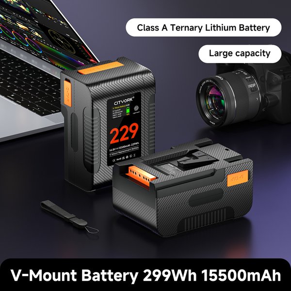V-Mount V-Lock BP-229 Akku 14,8V 15500mAh Li-Ion-Akku mit PD 65W Schnellladung für Sony Kamera, LED-Licht, Monitor, Broadcast