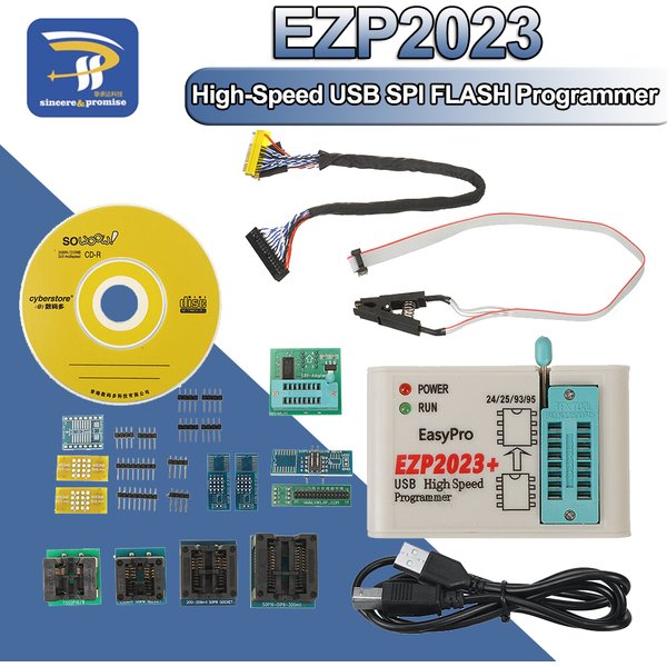EZP2023 High-Speed USB SPI Programmer+12 Adapters Support 24 25 26 93 95 EEPROM 25 Flash Bios Chip Better Than EZP2019