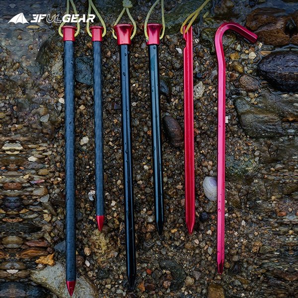 3F UL Gear 15.5 cm/20 cm extérieur ultraléger en alliage d'aluminium piquets Camping en Fiber de carbone Guy ligne auvent corde clous accessoires de tente