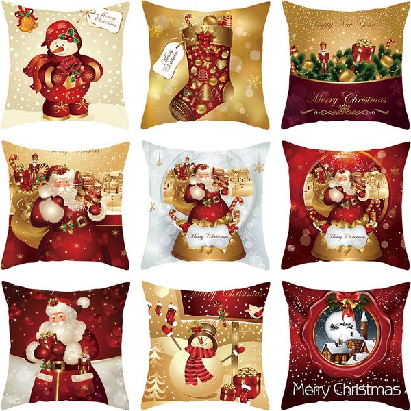 Housse de coussin de noël, décorations de joyeux noël pour la maison, ornement de noël 2024, cadeaux de noël, bonne année 2025