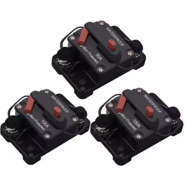 Disjoncteur 12-48V DC, réinitialisation du fusible 30A 40A 50A 60A 70A 80A 100A 120A 150A 200A 250A 300A AMP pour voiture bateau Auto étanche