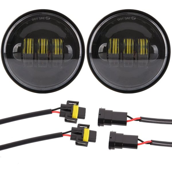Feux de croisement auxiliaires pour moto Touring Softail Indian Chieftain Yamaha Road King, phare antibrouillard de 4,5 pouces