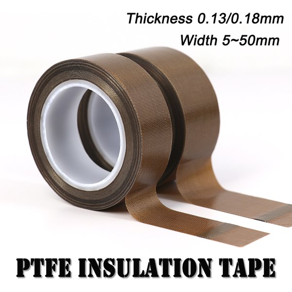 1 Rolle, 10 m, Dicke 0,13 mm/0,18 mm, PTFE-Band, Breite 5 mm–100 mm, hohe Temperaturbeständigkeit, Wärmeisolations-Dichtungsband