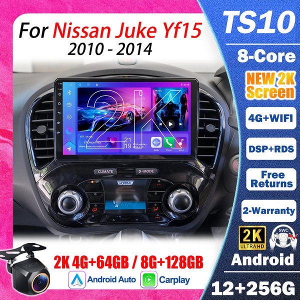 For Nissan Juke YF15 2010 2011 2012 2013 2014 CarPlay Auto 5G+WIFI GPS Car Radio Navigation Multimedia Video Player Stereo BT