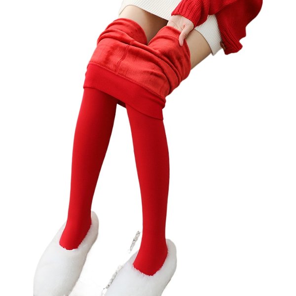 Leggings rouges épais en peluche pour femmes, pantalons chauds, vêtements de haute qualité, nouveau design, automne, hiver, 2023g, 160g, 300