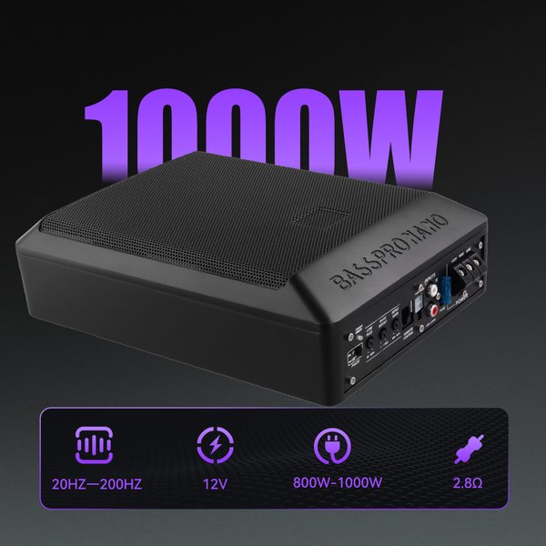 Degreat 1 Set 6*9 1000W Ultra Slim Auto-Subwoofer Aktiver Kompakter Subwoofer für Unter dem Sitz Auto-Bass-Audio Auto-Stereo-Verstärker Lautsprecher