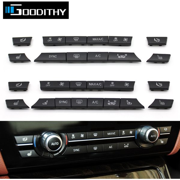 Accessoires d'intérieur de voiture, bouton de chauffage AC, 12/14 pièces, capuchons de clé, Kit de réparation, couvercle de commutateur pour BMW série 5 6 7 F01 F02 F06 F07 F10 F11