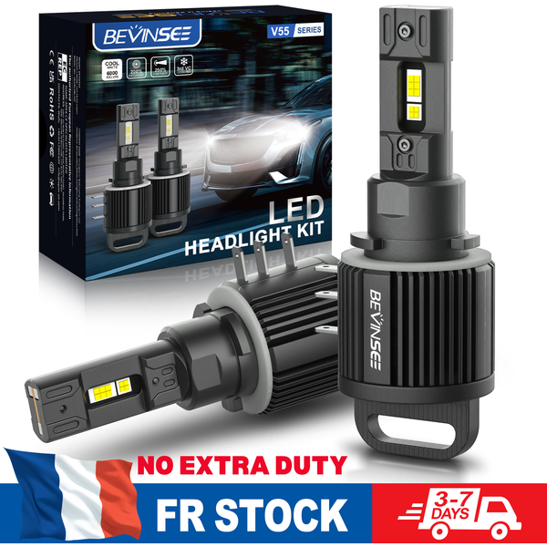 BEVINSEE H15 LED-Scheinwerferbirnen 110W 11000LM Superhelle Fernlicht+Tagfahrlicht für Audi A3 A4 Q3 für VW für Golf MK7/MK8 Passat 12V