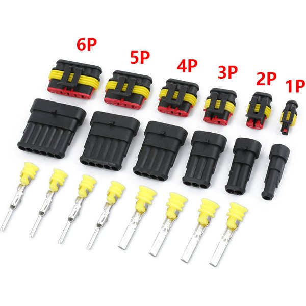 Connecteur de fil électrique automobile, 5 pièces, étanche, 1/2/3/4/5/6 broches, joint de voie, Quad Bike 12A IP68, bornes de prise pour camion et voiture