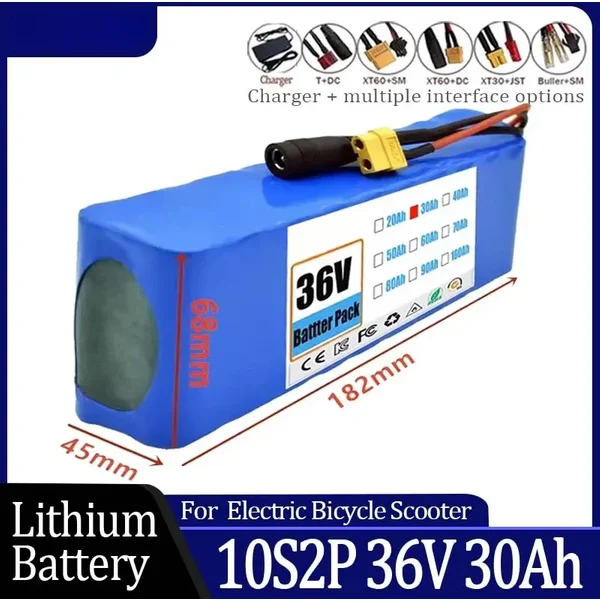 10S2P 36V 30000mAh 18650 Lithium-Ionen-Akku 1000W Hochleistungs- und Hochkapazitäts-36V-Motorrad-Roller