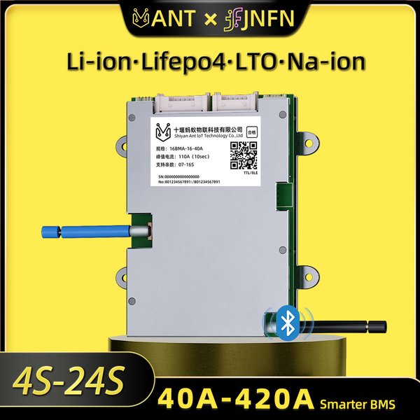 ANT Smart BMS 4S-24S 16S 40A Lifepo4 BMS 10S 13S 48V 30A Li-Ion BMS 20S NMC LFP für E-Bike E-Scooter mit Bluetooth Balance BMS