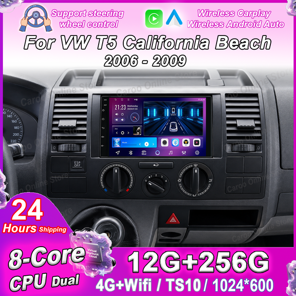 7" Android For VW T5 California Beach 2006 -2009 Car Multimedia Video Player Stereo Radio GPS Navigation 4G Carplay Touch Screen