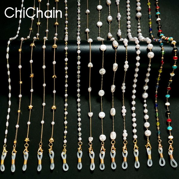 Perles lunettes de soleil chaînes or lunettes chaînes femmes porte-lunettes de soleil collier lunettes retenue accessoires