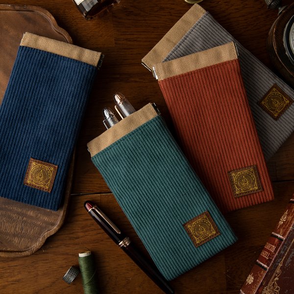NATAMI Stiftetui, Stiftebeutel für Herren und Damen, mit 3 Fächern, Stifthalter, Retro-Stifteetui, Organizer-Box.