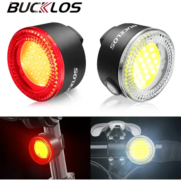 BUCKLOS Fahrrad Licht COB Vorne Hinten Fahrrad Lichter LED Wiederaufladbare Mountain Road Fahrrad Lampe MTB Rücklicht Radfahren Taschenlampe