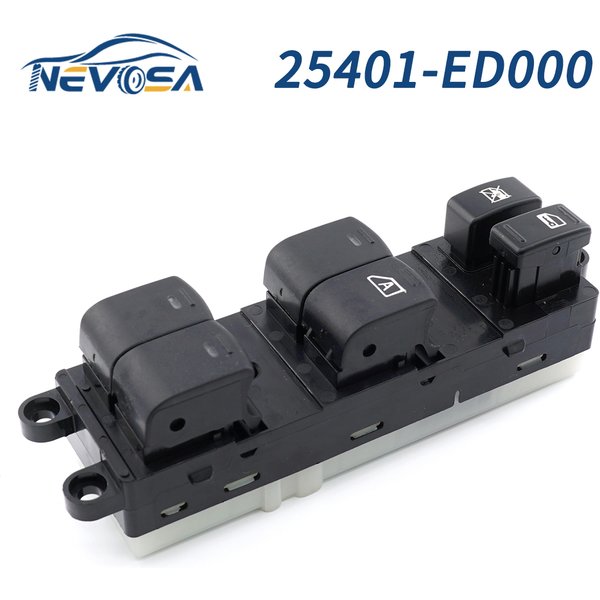 NEVOSA Bouton de commande principal de lève-vitre électrique pour Nissan Tiida, 25401-ED000, 25401ED000, 2006 – 2010