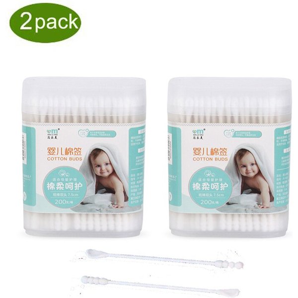 Baby Cotton Swabs 400pcs Paper Sticks Cotton Buds for Toddler Ear Nose Clean Health Baby Care Tools Double Tipped Cleaning Stick