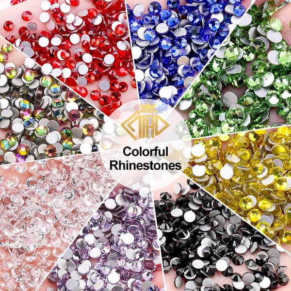 QIAO – Strass colorés à dos plat, paillettes en cristal, Non correcteurs, pour vêtements, décoration, bijoux d'art des ongles, artisanat, SS4-SS30