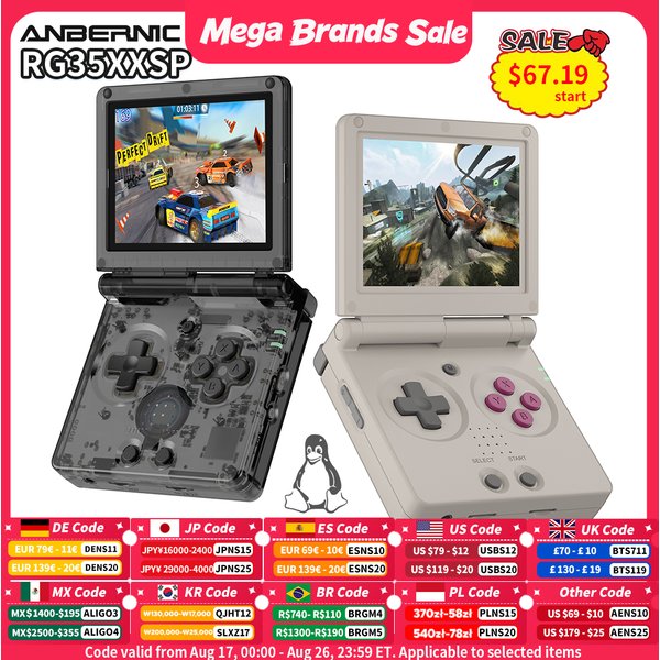 Anbernic RG35XXSP Flip Handheld-Spielkonsole 3,5-Zoll IPS 640*480 Bildschirm Linux WLAN Retro-Videospiel-Player 3300mAh 5000+ Spiele