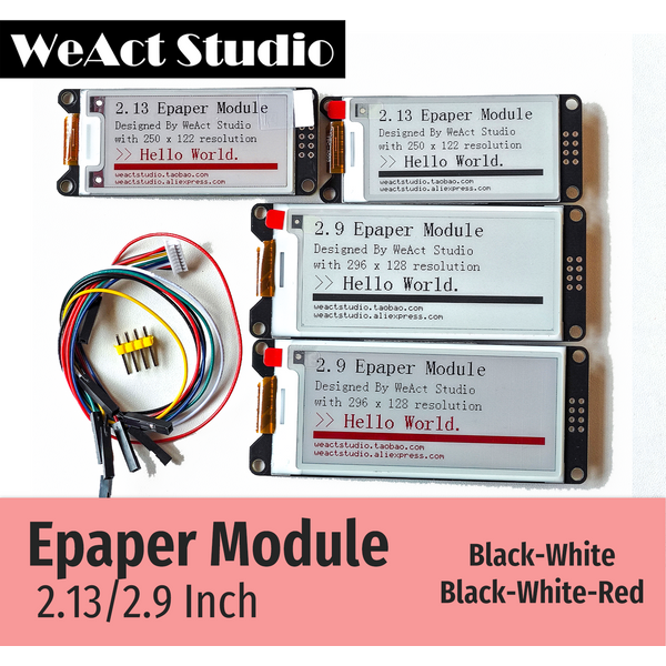 WeAct 2.9'' 2.13" 2.9 2.13 Inch Epaper Module E-paper E-Ink EInk Display Screen SPI Black-White Black-White-Red