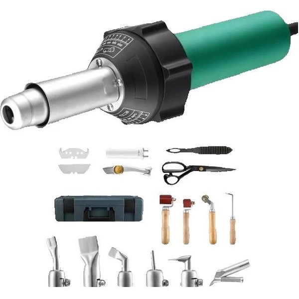 SucceBuy 1600 W Kunststoff-Schweißpistole, Heißluft-Kunststoffschweißgerät, PVC, TPO, Vinyl, Heißluftpistole, Schweißbrenner, Pistolen-Set mit Werkzeugkasten für PP/PE