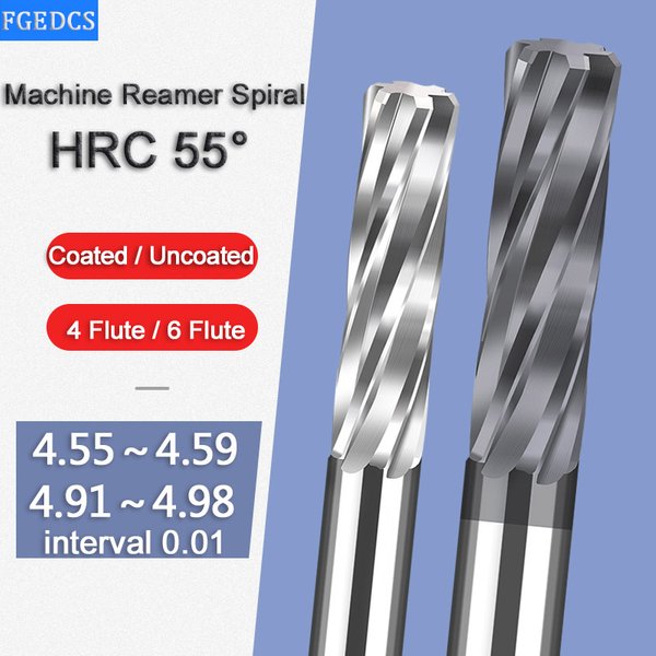 Carbide Machine Reamer Spiral 4.91 4.92 4.93 4.94 4.95 4.56 4.57 4.58 4.59 Metal Cutter 4Flute CNC Chucking Reamer Cutting Tools