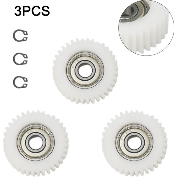 Engrenage à 36 dents en nylon blanc pour vélo électrique, moyeu de roue, moteur, engrenages planétaires, roulement, accessoires de vélo, 3 pièces