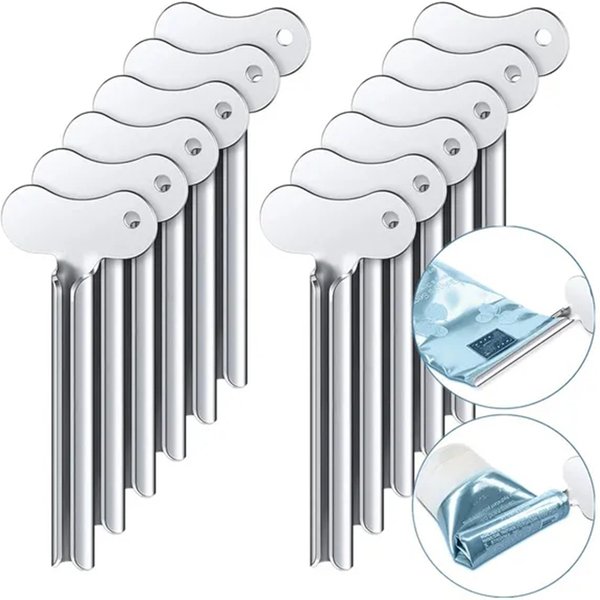 Presse-Tube de dentifrice en acier inoxydable, 1 à 6 pièces, clé en métal, pour salle de bains, teinture capillaire, Tubes cosmétiques