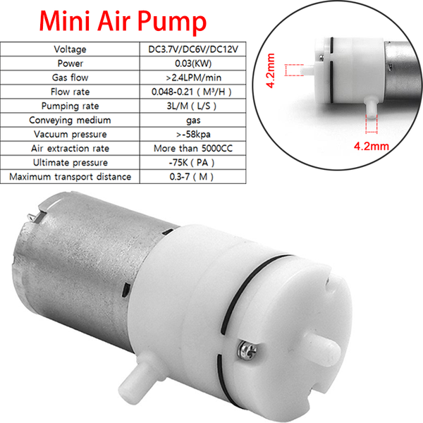 Mini pompe à Air électrique 3.7v 6v 12v 370, Micro moteur de surpression sous vide pour Instrument de beauté, traitement médical, tire-lait, bruit 65db