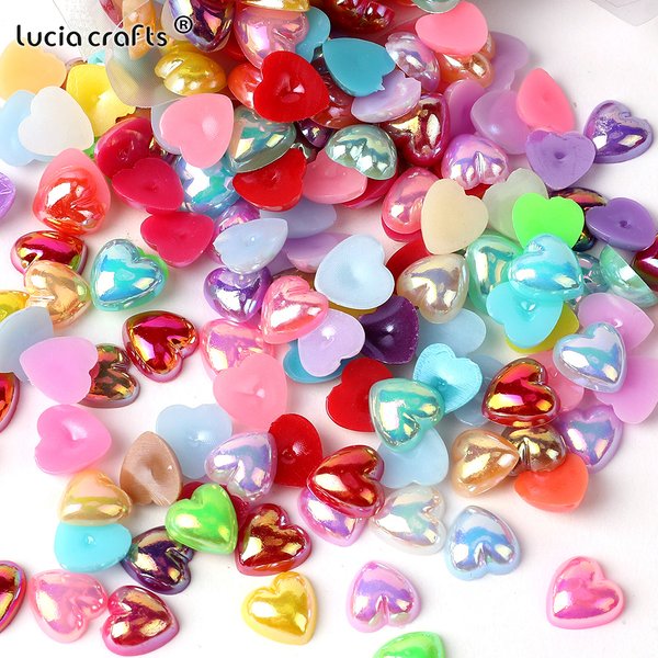 8/10/12mm AB FlatBack Pearl Beads Love Gule On Rhinestones For DIY Nail Art Garment Decor I0828
