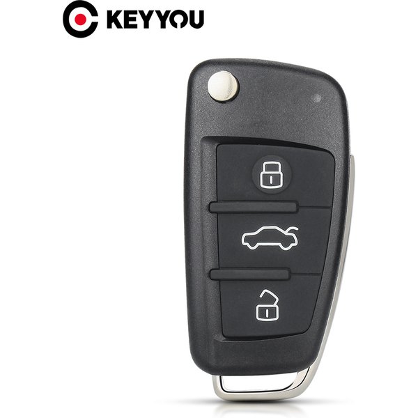 EllYYOU-Coque de clé de voiture pliable à 3 boutons, étui de remplacement pour Audi A2 A3 A4 horizon A6L A8 Q7 TT, 1 pièce