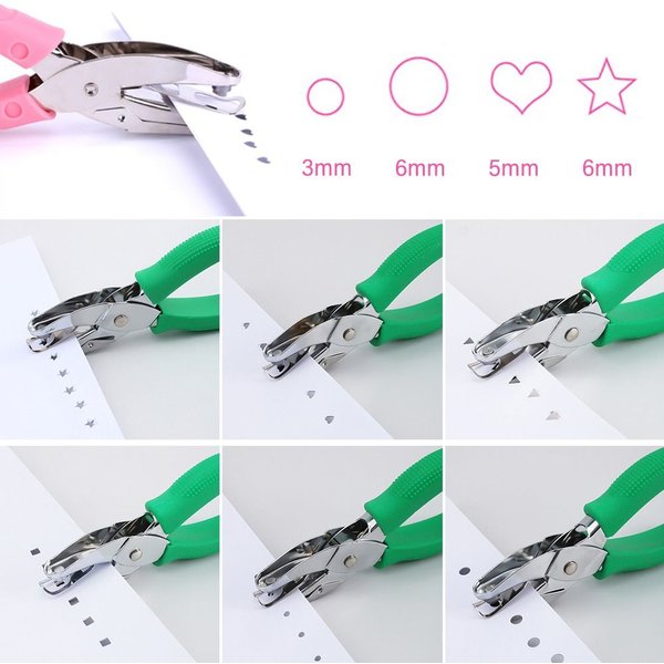 1Pc Locher Herz/Runde/Pentagramm/Dreieck/Quadratischen Locher Metall Einzigen Puncher Loch Präge gerät Papier Shaper Cutter