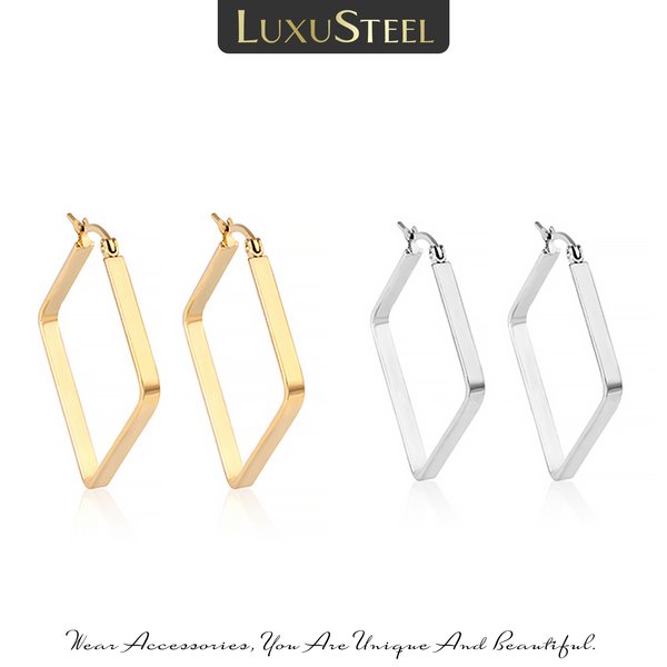 Boucles d'oreilles créoles de luxe pour femmes, grandes boucles d'oreilles géométriques en acier inoxydable, bijoux Punk, cadeaux d'anniversaire de fête