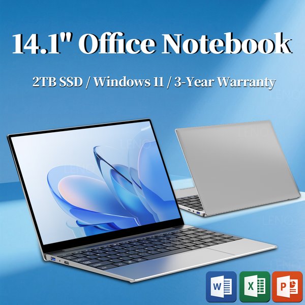 LENO 14,1-Zoll-Laptop Windows 11 16 GB RAM 2 TB SSD Intel N3700 Ultra Slim Notebook Gamer 1920*1080 Display Büro Studie Computer PC