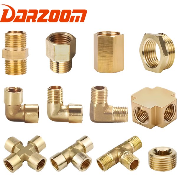 Raccord de tuyauterie pneumatique en laiton, filetage mâle/femelle BSP 1/8" 1/4" 3/8" 1/2" 3/4" 1", adaptateur en cuivre pour eau, huile, gaz