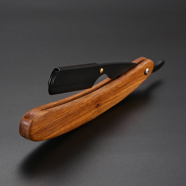 Holztrimmer, manueller Rasierer, professioneller Rasiermesser aus Edelstahl mit gerader Kante, scharfer Friseurrasierer, zusammenklappbares Rasiermesser
