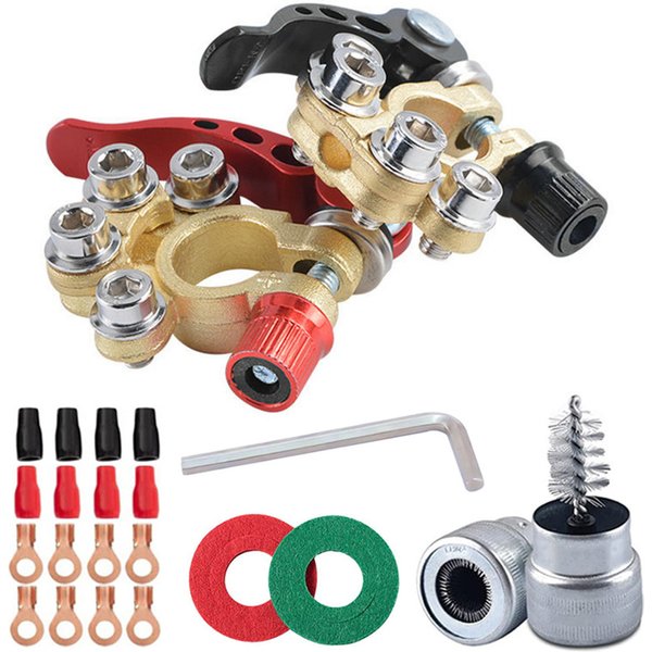 1 paire de bornes de batterie de voiture 12V 24V, serre-câble supérieur, connecteurs de bornes à dégagement rapide, vis à Clip en cuivre, pièces automobiles