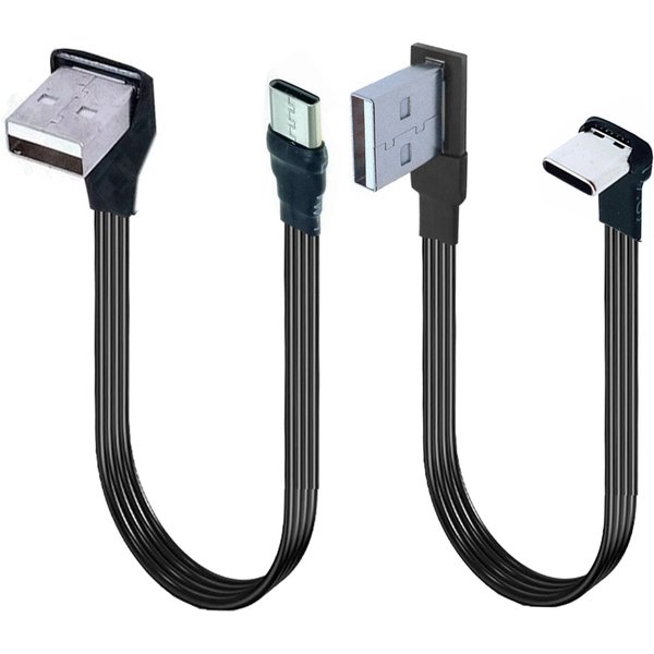 1M 2M 3M 5CM USB-C Typ C Stecker UP Down abgewinkelt 90 Grad auf USB 2.0 Stecker Datenkabel USB Typ-C Flachkabel 0,1 m/0,2 m/0,5 m