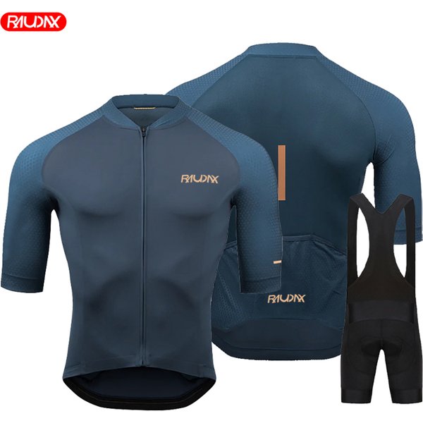 Raudax Team 2024 Men Summer Short Sleeve Cycling Jersey Set MTB Maillot Ropa Ciclismo Bicycle Wear Breathable Cycling Clothing