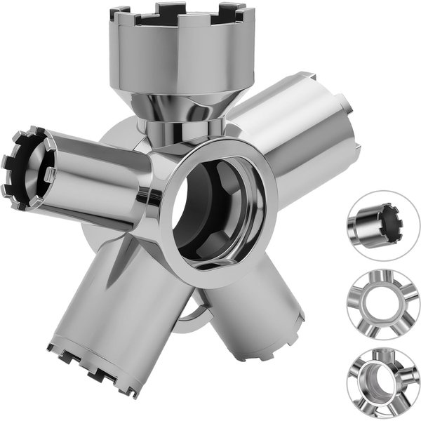 Outil de dépose d'aérateur de robinet en métal 10-en-1 pour M16.5-M28, clé robuste pour aérateur de lavabo