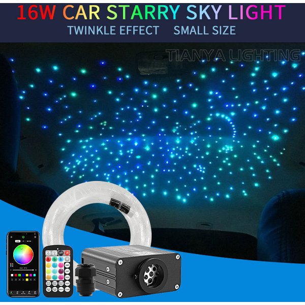 16W scintillant ciel étoilé voiture étoile plafonnier Fiber optique lumière Led étoile toit Starlight Kit de garniture de toit voiture décor à la maison