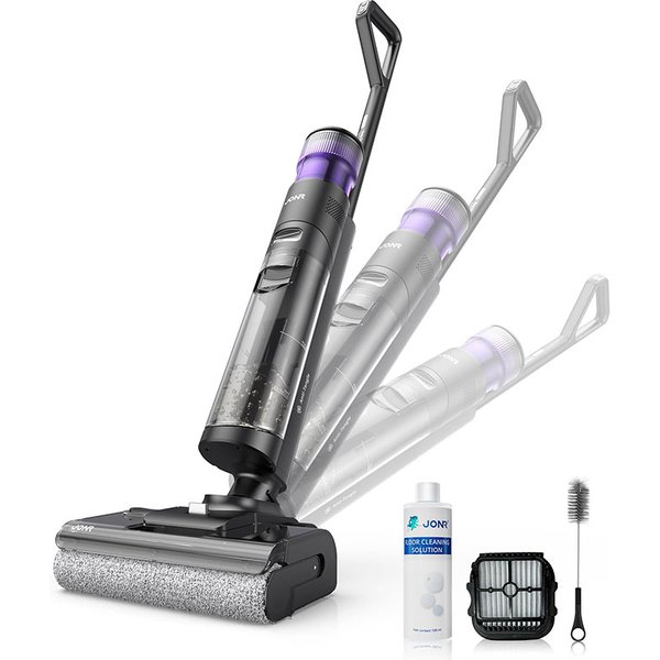 JONR ED12 Pro Max Kabelloser Nass-Trocken-Sauger 180° Flach Liegend Wischmopp 17000Pa Saugkraft Selbstreinigung 70°C Heißlufttrocknung 65°C Anti-Verheddern Hartboden Holz Fliesen Tierhaare Tank 800ML