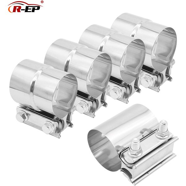 Auspuff-Stoßverbindungsbandklemme, 304 Edelstahl-Hülsenkupplung, 2 Zoll, 2,25 Zoll, 2,5 Zoll, 2,75 Zoll, 3 Zoll, universell für Schalldämpferrohr 51 57 63 76 mm