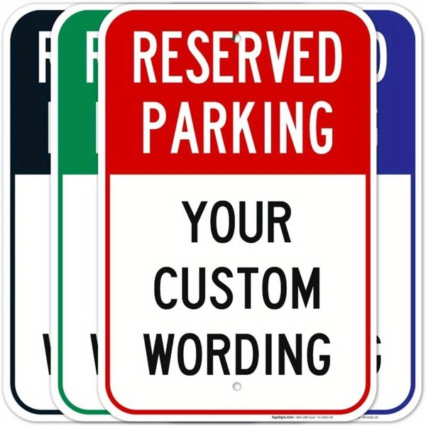 Panneau de stationnement réservé personnalisé – Sans rouille. Aluminium, finition résistante à la décoloration, utilisation extérieure durable.