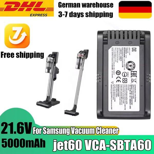 21,6 V 5000 mAh Neu für Samsung JET65 JET60 VCA-SBTA60 Ersatzakku für Staubsammler