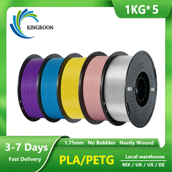 KINGROON 5KG PETG PLA 3D-Drucker Filament 1,75mm Sauber Gewickelt Hochfeste Kunststoff 3D-Filamente für FDM 3D-Drucker Materialien