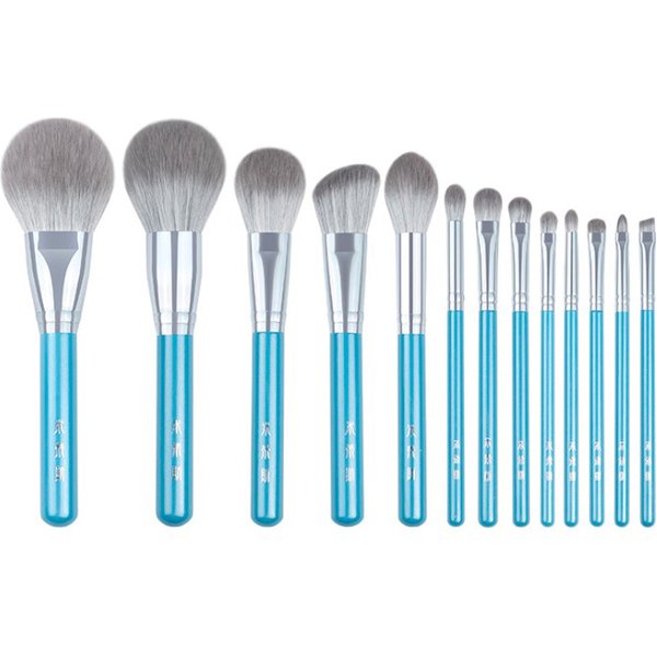 13 pièces/ensemble pinceaux de maquillage bleu ensemble complet grande poudre fard à joues sculptant fard à paupières kit de maquillage tache surligneur sourcil pinceau à lèvres