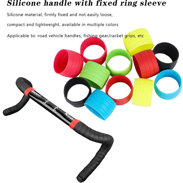 2pcs Silicone Anti-skip Bicycle Handlebar Tape plug Fixed Ring Road Bike Shift Handle Protection Cover Non-Slip Cycling Accessor